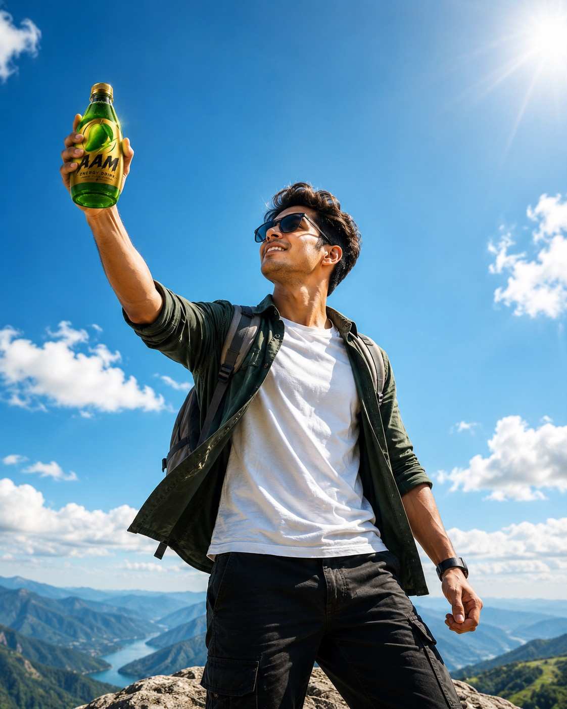 Natural Energy Drink Pouring